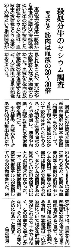 朝日新聞　2011年11月25日　夕刊第2面-第3版